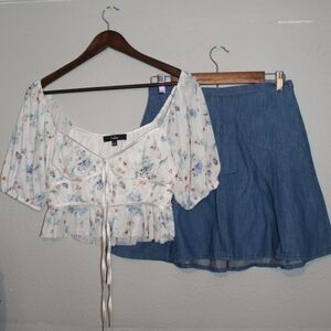 Lulu's Top & Madewell Mini Skirt